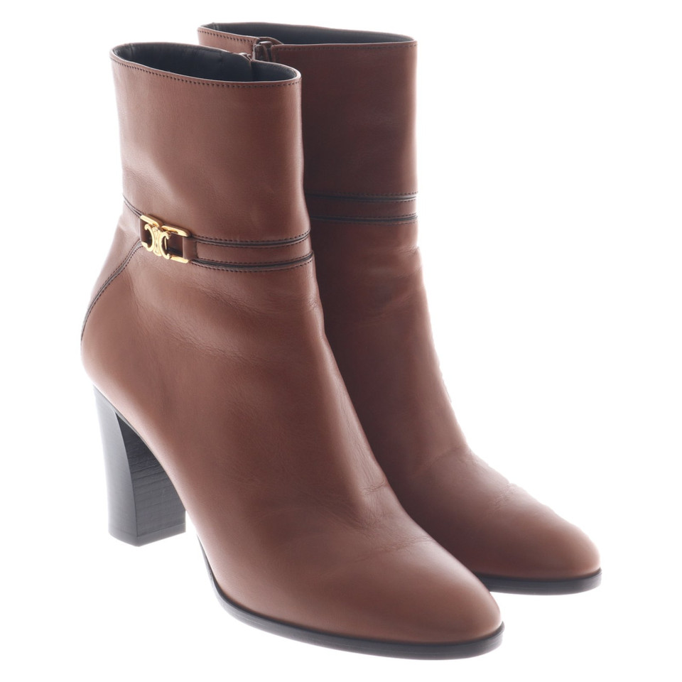 Céline Ankle boots Leather in Brown