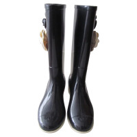 Chanel Rain boots in black / cream
