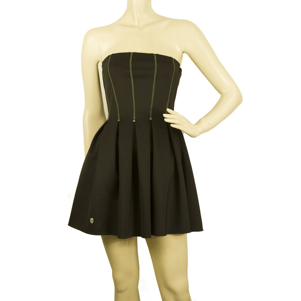 Philipp Plein Super Mini Strapless Black Dress