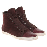 Lanvin Chaussures à lacets en Daim en Bordeaux