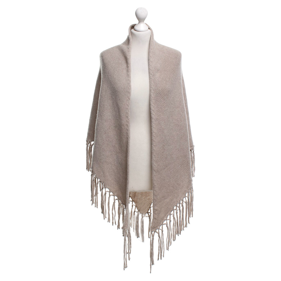 Max Mara Wollen cape met franjes