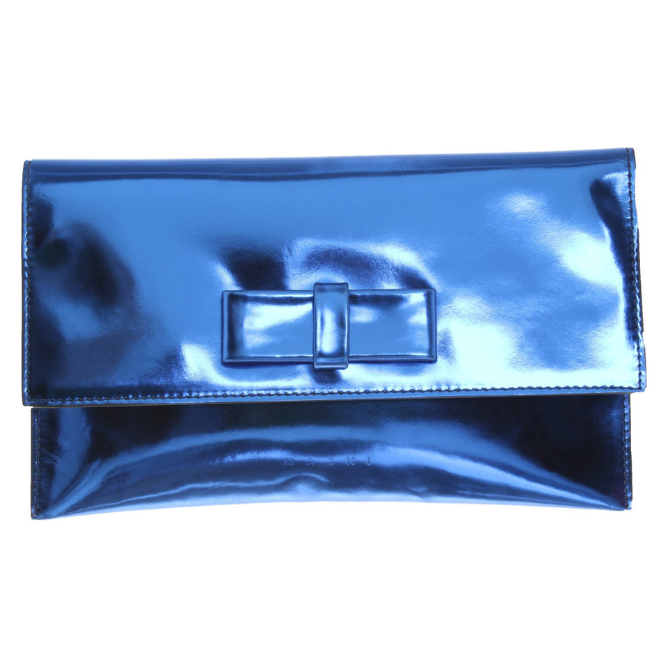 Marni Clutch in Blau-Metallic