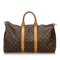 Louis Vuitton Keepall in Tela in Marrone