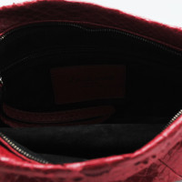 Zagliani Clutch aus Leder in Rot