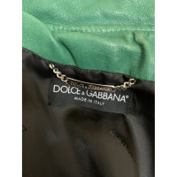 Dolce & Gabbana Jacke/Mantel aus Leder in Grün