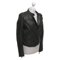 Oakwood Leather jacket in khaki