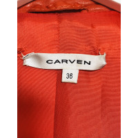 Carven Jacke/Mantel aus Leder in Orange