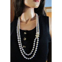 Christian Dior Necklace Pearls in Silvery