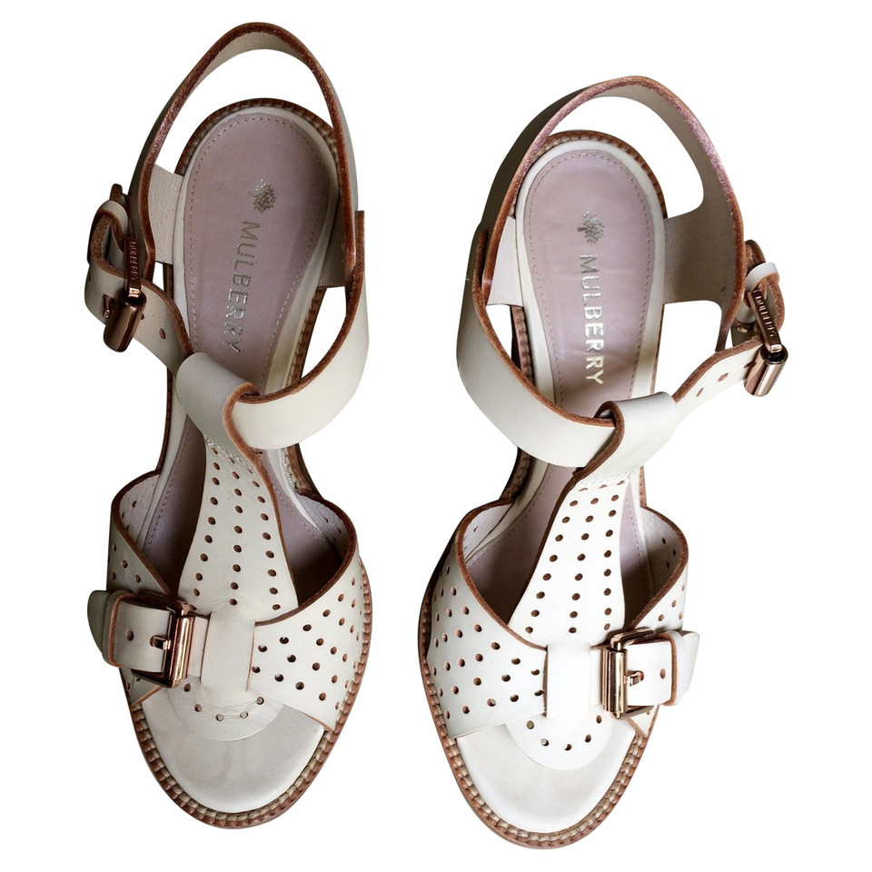 Mulberry Sandals Leather in Cream