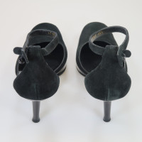 Sergio Rossi Pumps/Peeptoes aus Wildleder in Schwarz