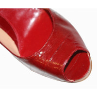 Sergio Rossi Pumps/Peeptoes aus Leder in Rot