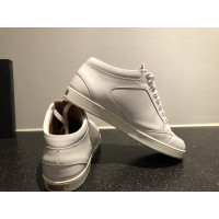 Jimmy Choo Sneaker in Pelle in Bianco