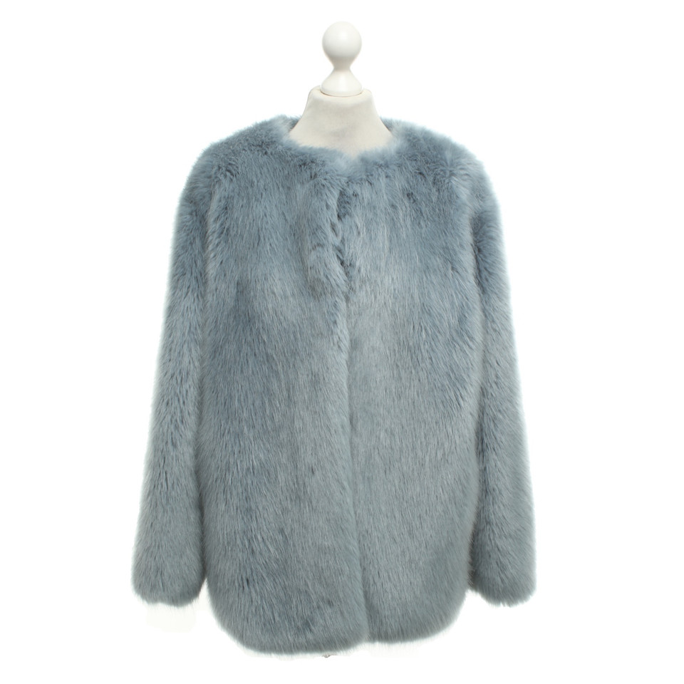 Pinko Faux fur coat in light blue