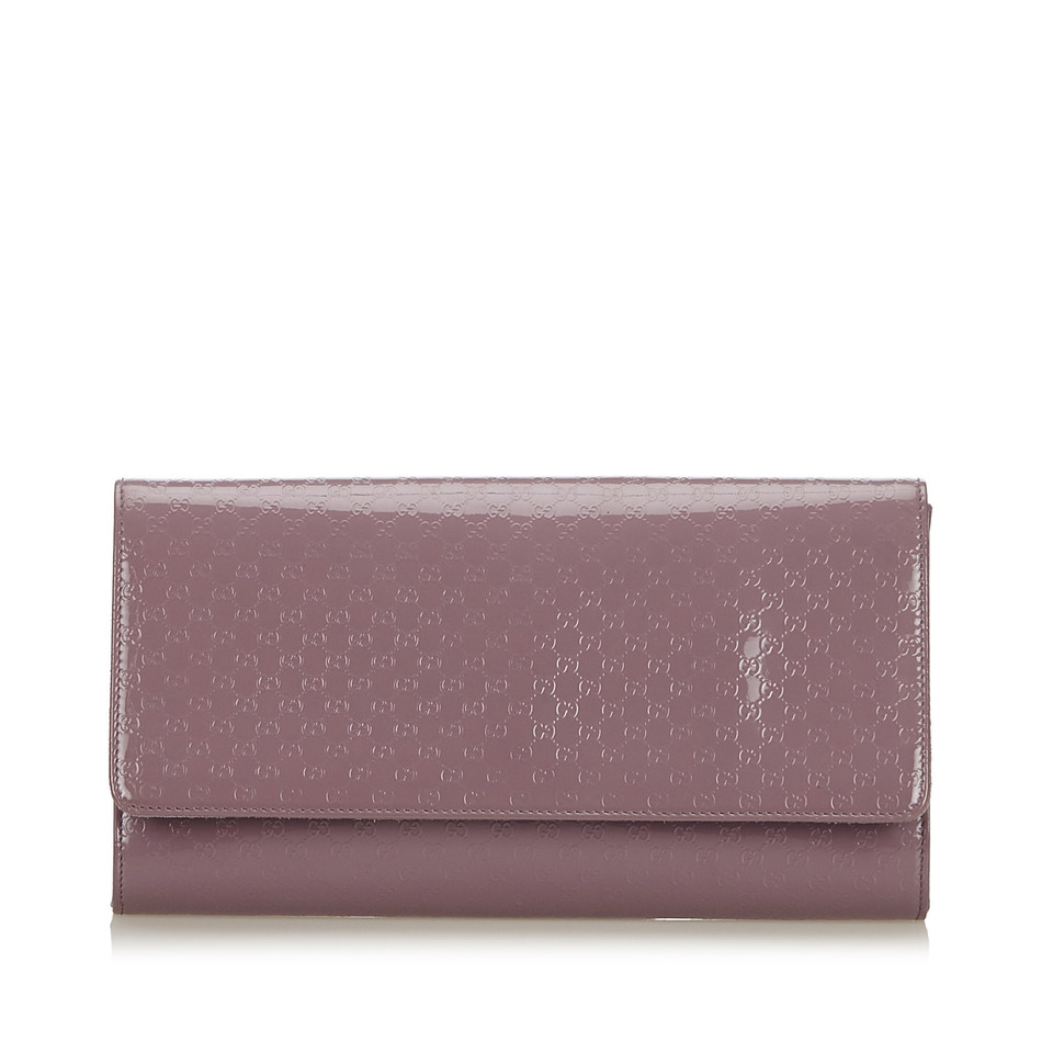 Gucci Clutch Bag Leather in Violet