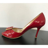 Luciano Padovan Pumps/Peeptoes aus Lackleder in Rot