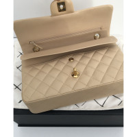 Chanel Flap Bag Leer in Beige