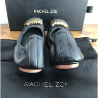 Rachel Zoe Slippers/Ballerina's Leer in Zwart
