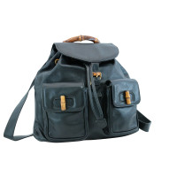 Gucci Bamboo Backpack aus Leder in Schwarz