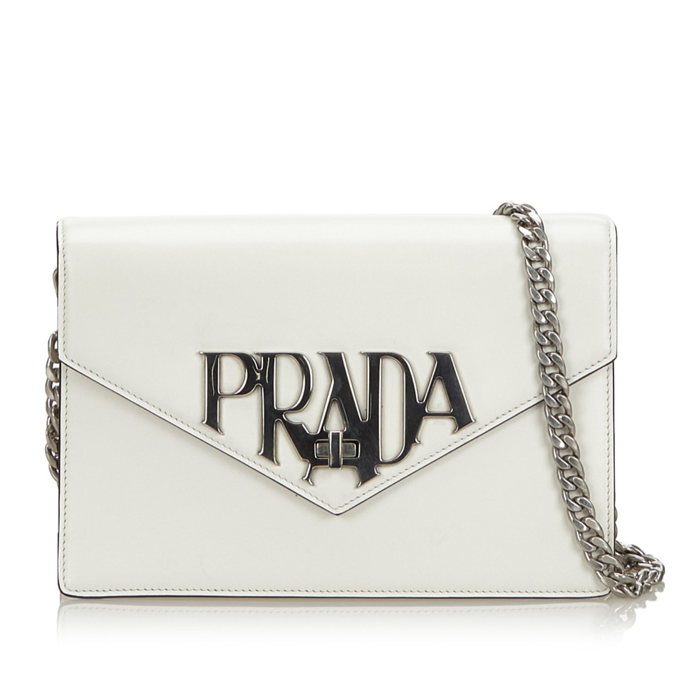 Prada Schoudertas Leer in Wit