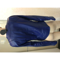 Alexander McQueen Jacket/Coat Leather in Blue