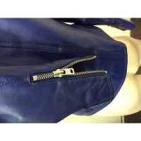 Alexander McQueen Jacket/Coat Leather in Blue