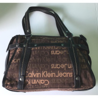 Calvin Klein Handtasche aus Baumwolle in Braun