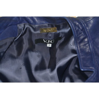 Versace Jacke/Mantel aus Leder in Violett