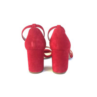 Massimo Dutti Sandalen aus Wildleder in Rot