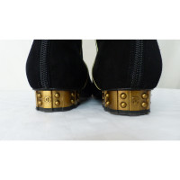 Chanel Bottes en Daim en Noir