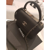 Chanel Flap Bag Leer in Zwart