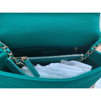 Chanel Flap Bag Top Handle in Denim in Verde
