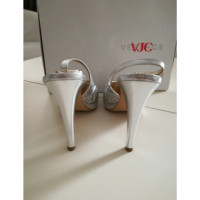 Versace Pumps/Peeptoes Leather in Silvery