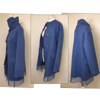 Ermanno Scervino Jacke/Mantel aus Wolle in Blau