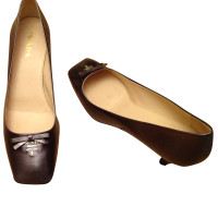 Prada Pumps/Peeptoes en Cuir en Argenté