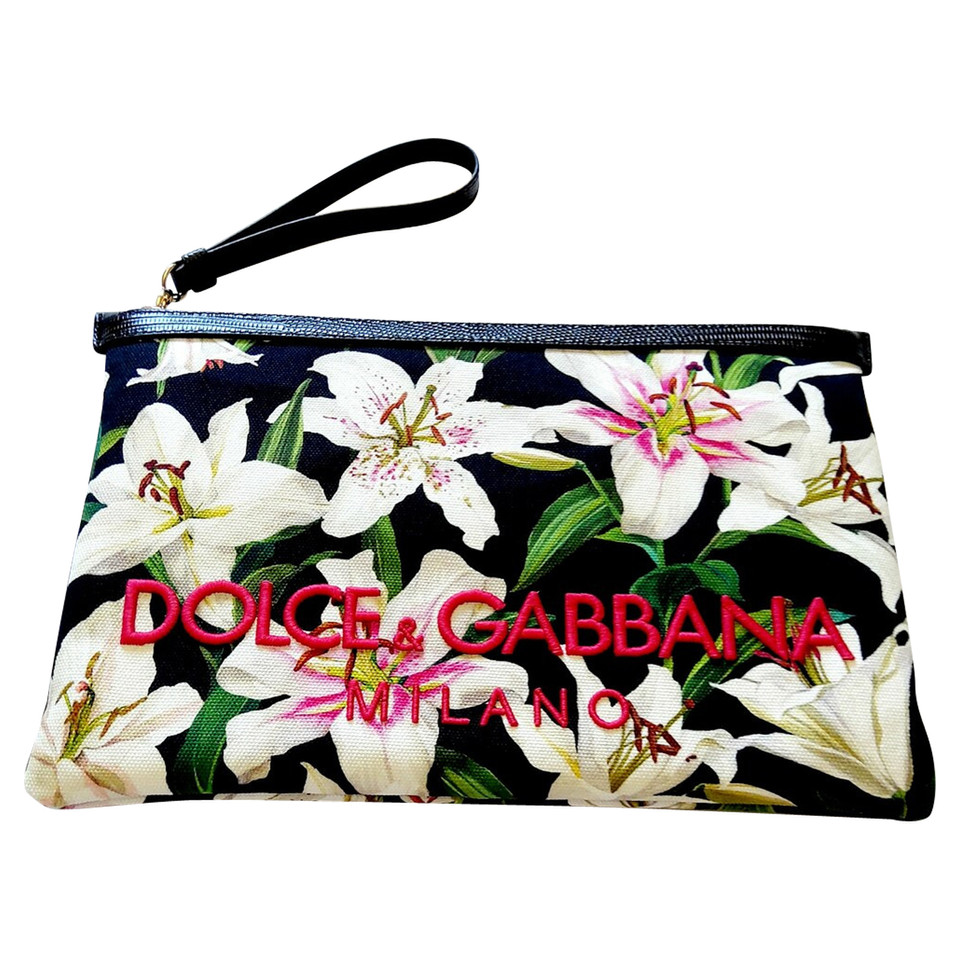 Dolce & Gabbana Clutch Katoen in Zwart
