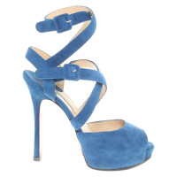 Luciano Padovan Sandals Suede in Blue