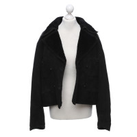 Chanel Jacke/Mantel aus Wildleder in Schwarz