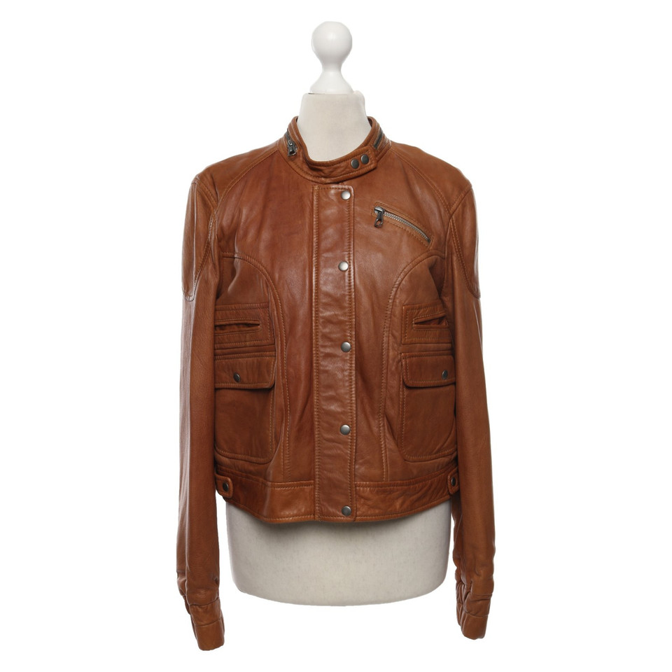 Set Jacket/Coat Leather in Brown