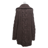 Altre marche Tricot Chic - cappotto di maglia con vera pelliccia