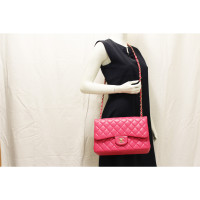 Chanel Classic Flap Bag Leer in Roze