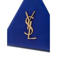 Yves Saint Laurent Clutch Bag Leather in Blue