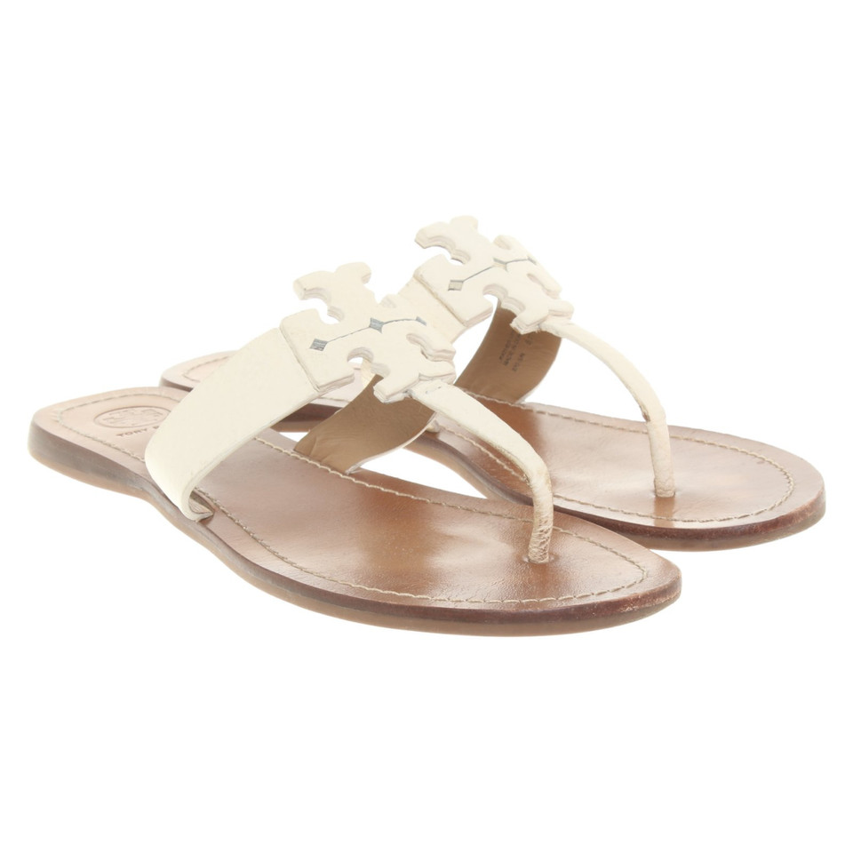 Tory Burch Sandales en Cuir en Blanc