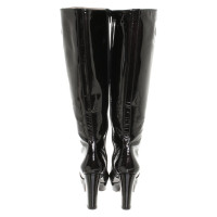 Pura Lopez Boots Patent leather in Black