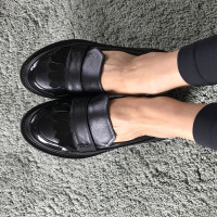 Aperlai Slipper/Ballerinas aus Leder in Schwarz