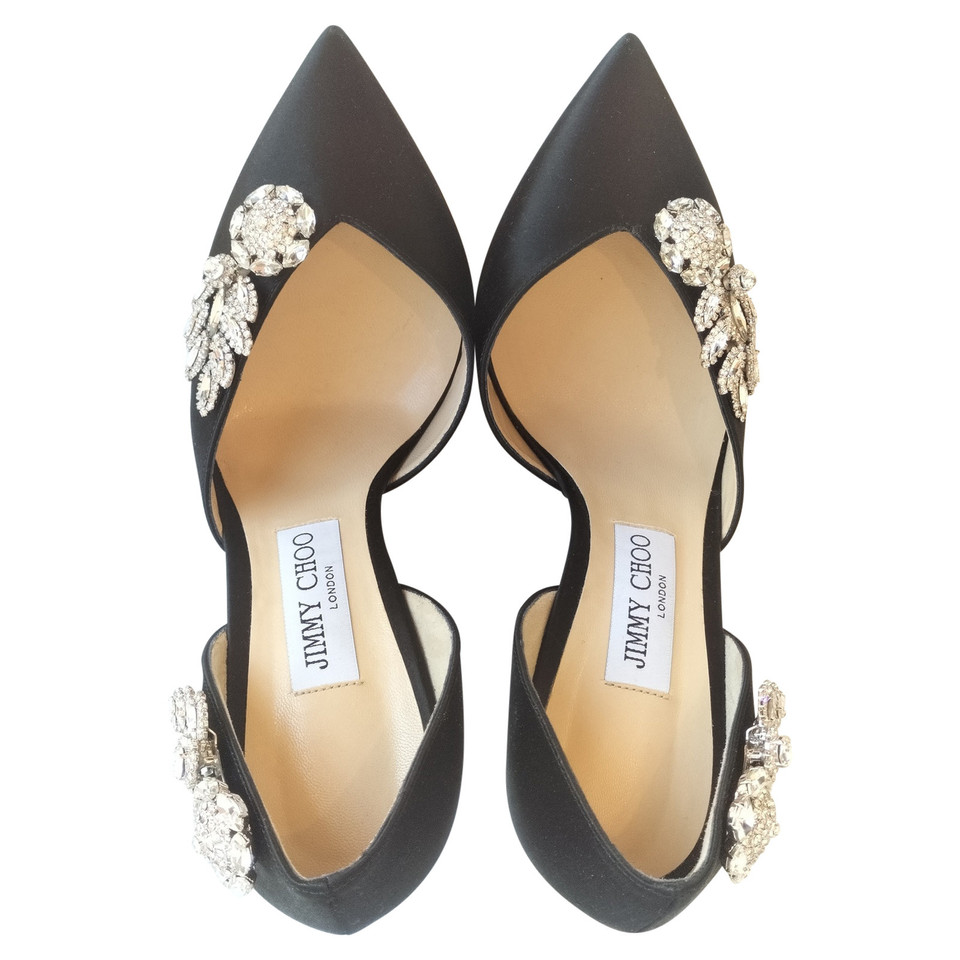 Jimmy Choo Pumps/Peeptoes aus Seide in Schwarz