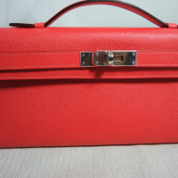 Hermès Kelly Cut Leather in Red