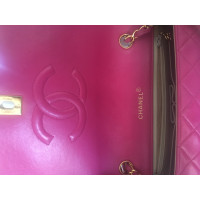 Chanel Flap Bag Leer in Fuchsia