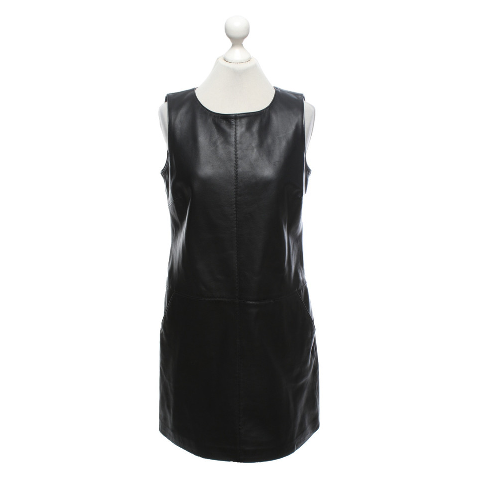 Jigsaw Dress Leather in Black