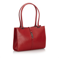Gucci Jackie O Bag aus Leder in Rot