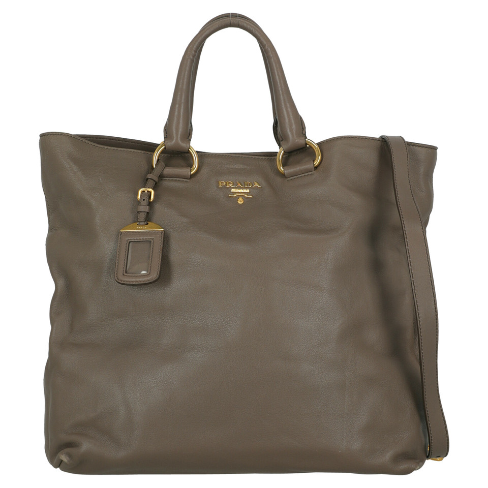 Prada Tote Bag aus Leder in Beige